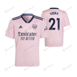 Fabio Vieira 21 Arsenal 2022/23 Youth Third Jersey - Pink