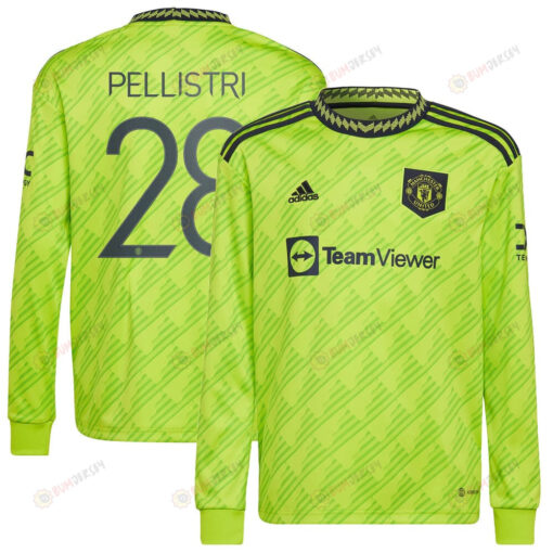 Facundo Pellistri 28 Manchester United 2022/23 Third Long Sleeve Jersey - Men