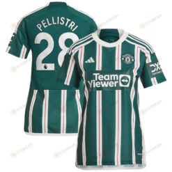 Facundo Pellistri 28 Manchester United 2023/24 Away Women Jersey - Green