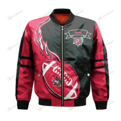 Fairfield Stags Bomber Jacket 3D Printed Flame Ball Pattern