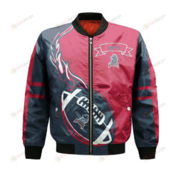 Fairleigh Dickinson Knights Bomber Jacket 3D Printed Flame Ball Pattern