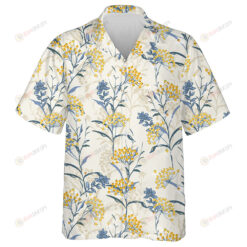 Fall Flowers Branches Pattern On Beige Cream Background Design Hawaiian Shirt