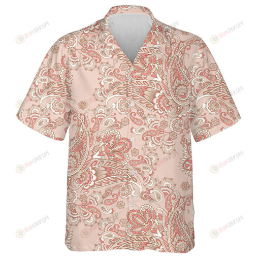 Fantastic Flower Leaves Paisley Vintage Pink Background Hawaiian Shirt