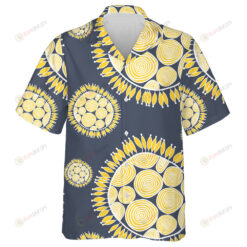 Fantastic Hand Drawn Geometry Inside Sunflower Middle Pattern Hawaiian Shirt