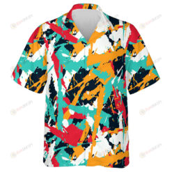 Fasion Style Splashes Smudges Multicolor Painting Hawaiian Shirt