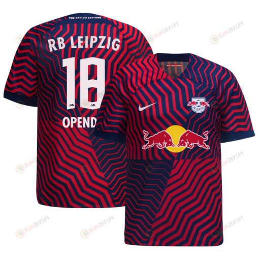 F?bio Carvalho 18 RB Leipzig 2023-24 Away Men Jersey - Red Blue