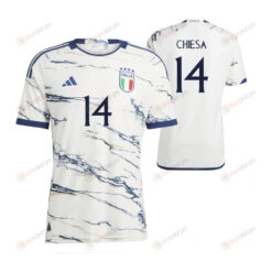 Federico Chiesa 14 Italy National Team 2023-24 Away Men Jersey - White