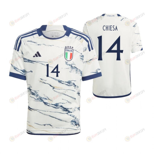 Federico Chiesa 14 Italy National Team 2023/24 Away Youth Jersey - White