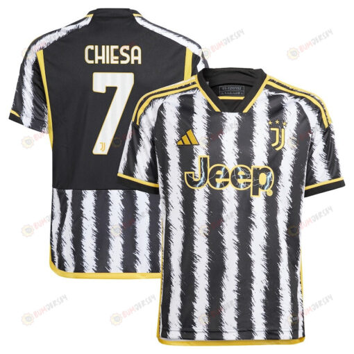 Federico Chiesa 7 Juventus 2023/24 Home Youth Jersey - Black