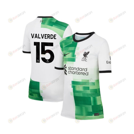 Federico Valverde 15 Liverpool 2023-24 Match Away Jersey - YOUTH