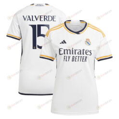 Federico Valverde 15 Real Madrid 2023-24 Home Women Jersey - White