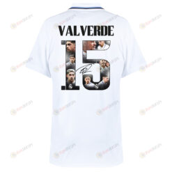 Federico Valverde 15 Real Madrid Photos And Sign 2022-23 Home Men Jersey-White