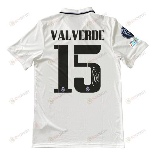 Federico Valverde 15 Signed Real Madrid 2022/23 Home Men Jersey - White