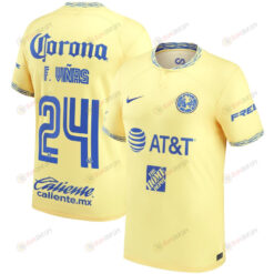 Federico Vi?as 24 Club America 2022/23 Home Men Jersey - Yellow