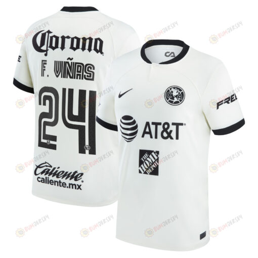 Federico Vi?as 24 Club America 2022/23 Third Men Jersey - White