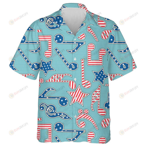 Feel The Rhythm Of American Independence Day With Various Music Notes Hawaiian Shirt