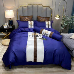 Fendi FF Motif Long-Staple Cotton Bedding Set In Purple
