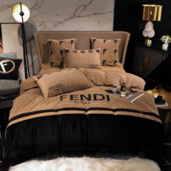 Fendi FF Velvet Bedding Set In Brown/Black