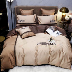 Fendi Roma Long-Staple Cotton Bedding Set In Beige/Brown