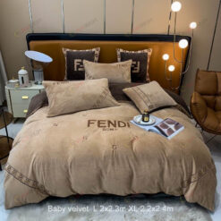 Fendi Velvet Bedding Set In Brown