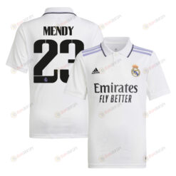 Ferland Mendy 23 Real Madrid 2022/23 Home Youth Jersey - White