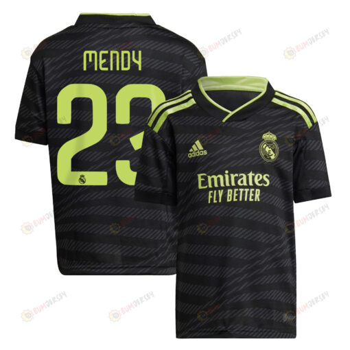 Ferland Mendy 23 Real Madrid 2022/23 Third Youth Jersey - Black