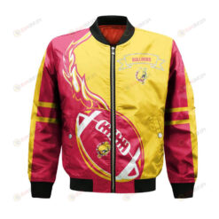 Ferris State Bulldogs Bomber Jacket 3D Printed Flame Ball Pattern