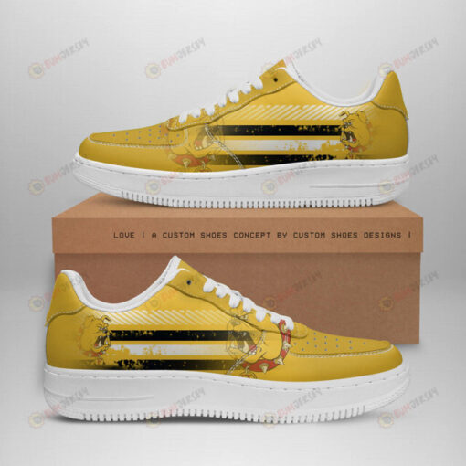 Ferris State Bulldogs Logo Stripe Pattern Air Force 1 Printed In Yellow