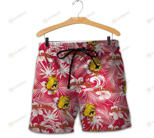 Ferris State Bulldogs Men Shorts Tropical Seamless