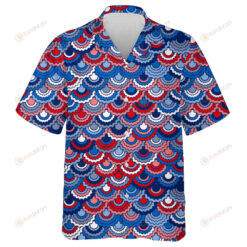 Festive American Flag Ribbons Bunting Scales Decoration Hawaiian Shirt