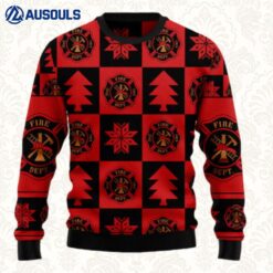 Firefighter Christmas Pattern Ugly Sweaters For Men Women Unisex