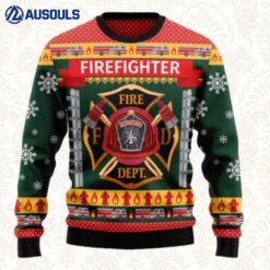 Firefighter Xmas Ugly Sweaters For Men Women Unisex