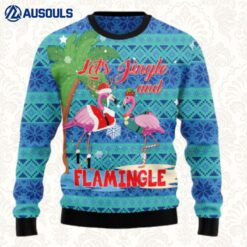Flamingo Let? Jingle Ugly Sweaters For Men Women Unisex