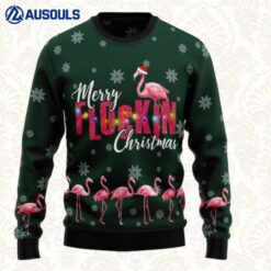 Flamingo Merry Flockin Christmas Ugly Sweaters For Men Women Unisex