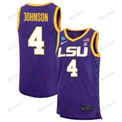 Flau'jae Johnson 4 LSU Tigers 2023 NCAA Basketball Jersey - Purple