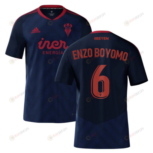 Flavien Enzo Boyomo 6 Albacete 2022-23 Away Jersey - Navy