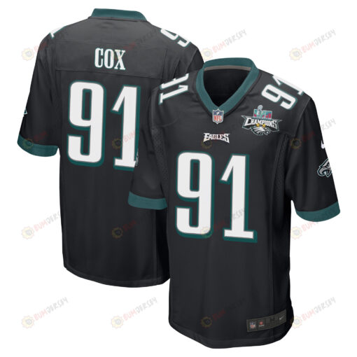 Fletcher Cox 91 Philadelphia Eagles Super Bowl LVII Champions 2 Stars Men's Jersey - Black