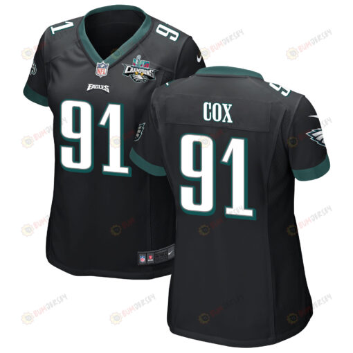 Fletcher Cox 91 Philadelphia Eagles Super Bowl LVII Champions 2 Stars WoMen's Jersey - Black