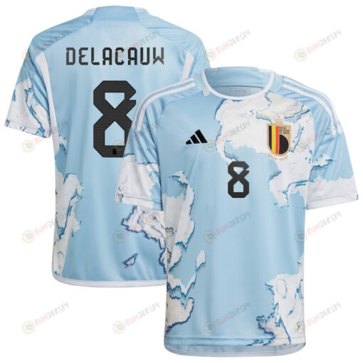 F?li Delacauw 8 Belgium 2023 National Team Away Youth Jersey