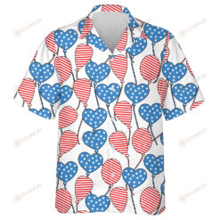 Floating Ballons In The Shape Of Heart And Circle Hawaiian Shirt