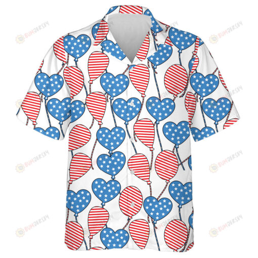 Floating Ballons In The Shape Of Heart And Circle Hawaiian Shirt