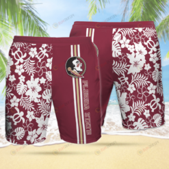 Floria State On Red Theme Hawaiian Shorts Summer Shorts Men Shorts - Print Shorts