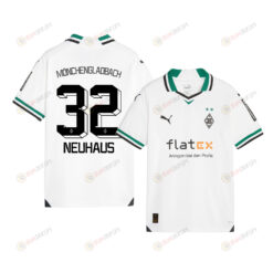 Florian Neuhaus 32 Borussia M?nchengladbach 2023-24 Home YOUTH Jersey - White