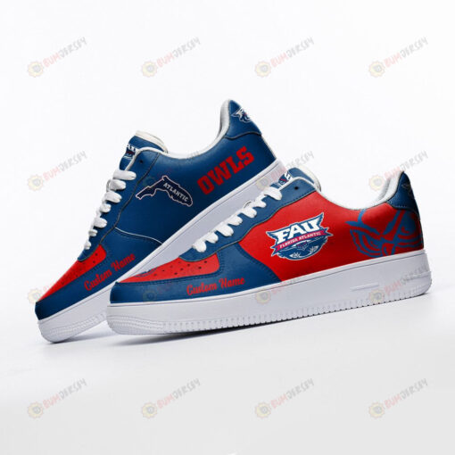 Florida Atlantic Owls Mascot Logo Pattern Custom Name Air Force 1 Printed