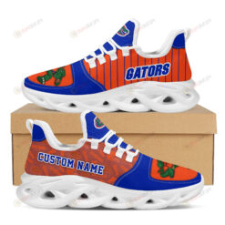 Florida Gators Logo Custom Name Pattern 3D Max Soul Sneaker Shoes In Blue And Orange