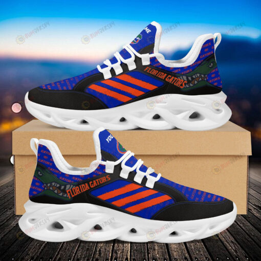 Florida Gators Logo Custom Name Pattern 3D Max Soul Sneaker Shoes In Orange And Blue