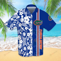 Florida Gators Logo Hawaiian Shirt With Floral And Leaves Patter