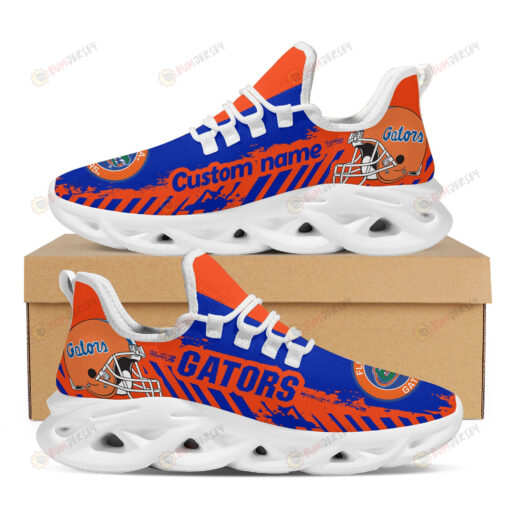 Florida Gators Logo Helmet And Stripe Pattern Custom Name 3D Max Soul Sneaker Shoes