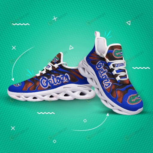 Florida Gators Logo Hole Pattern 3D Max Soul Sneaker Shoes In Blue