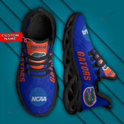 Florida Gators Logo Pattern Custom Name 3D Max Soul Sneaker Shoes In Blue